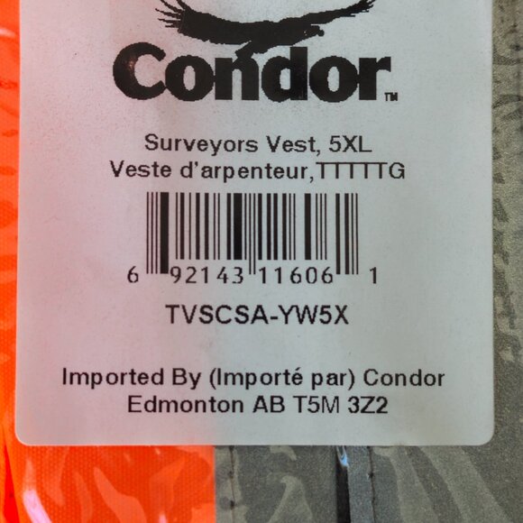 CONDOR surveyors 3M Premium HI VIS safety vests extra pockets size 5XL LOT OF 3 - Picture 13 of 13